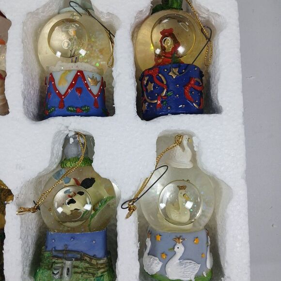 International Bazaar 12 Days of Christmas Waterglobe Ornaments Complete Set - Picture 3 of 6